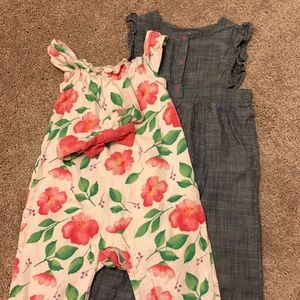 Girls sleeveless romper bundle 12-18 months